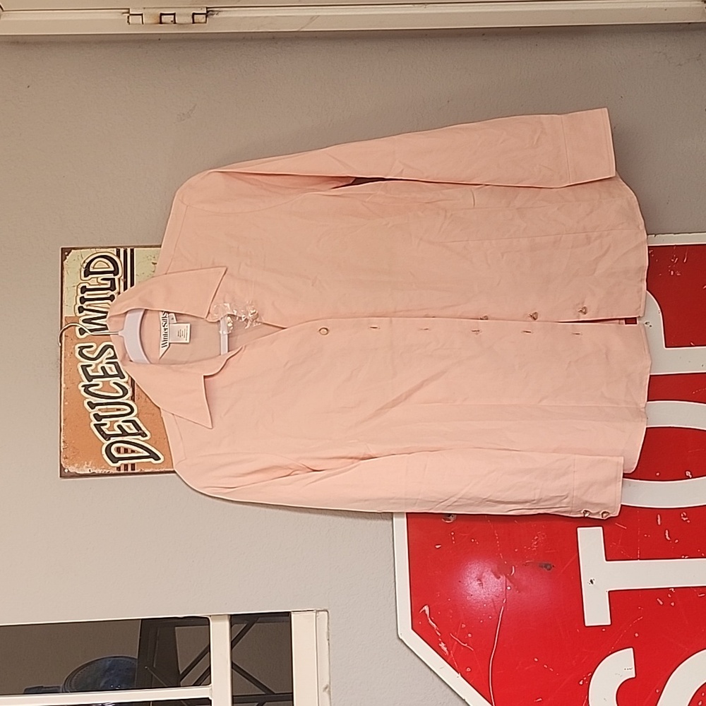 WinterSilks NWOT pink button down top size small